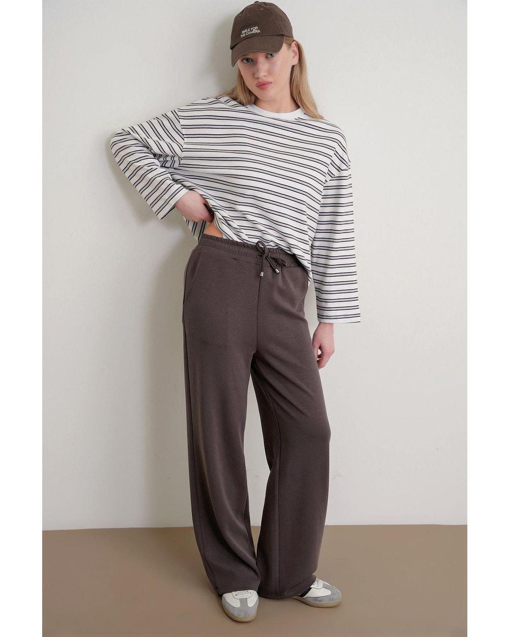 MixRay Gray High Waist Pull On Straight Leg Pants With Pockets