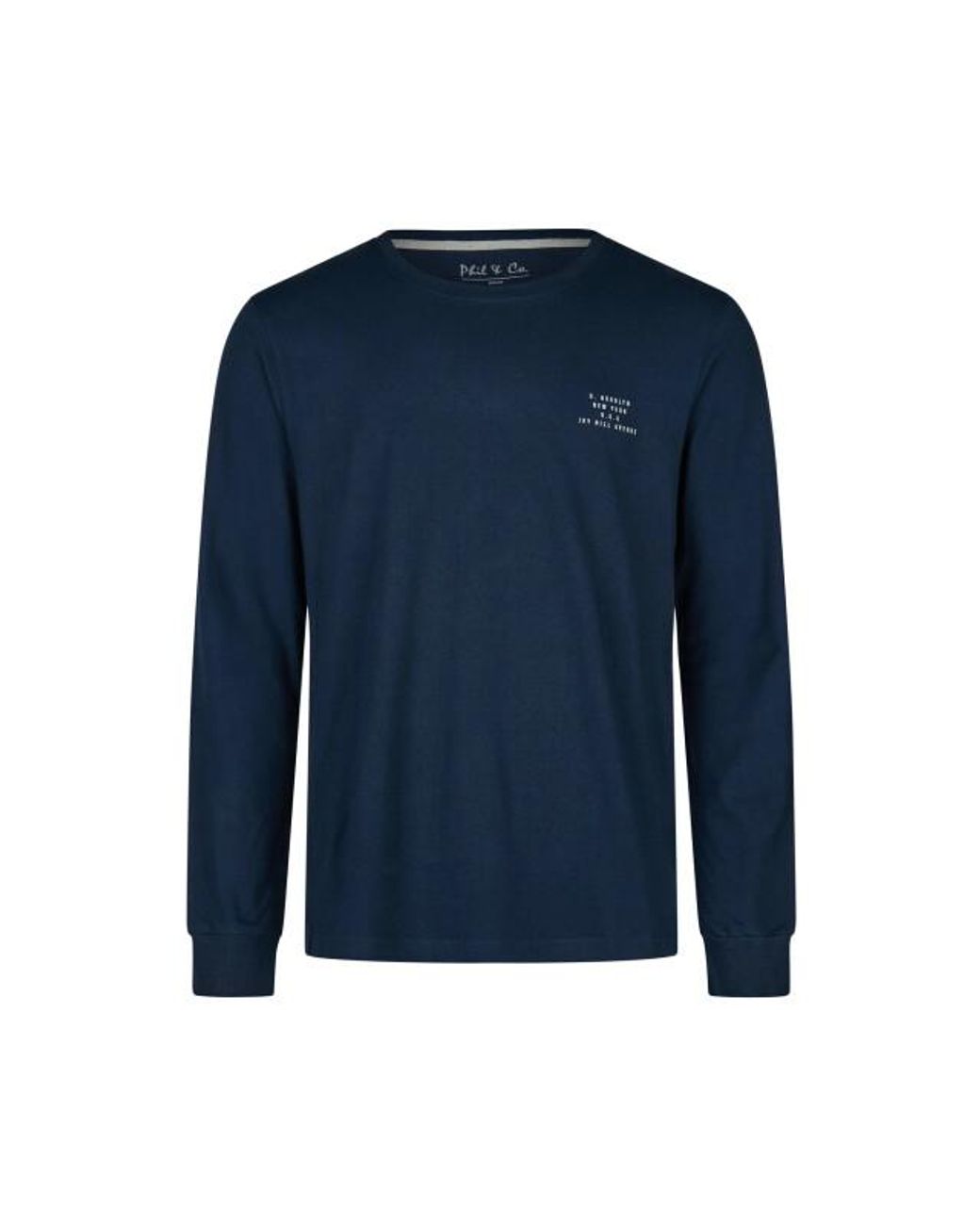 Phil & Co. Berlin Essential Pyjama Set Lang Donkerblauw/Grijs in het Blue voor heren