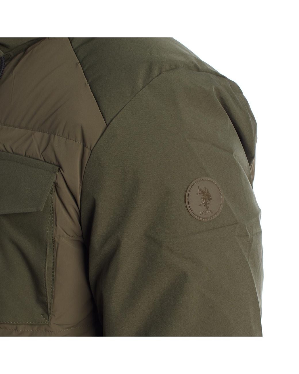 U.S. POLO ASSN. Green Padded Parka Jacket With Hood Us40127016 for men