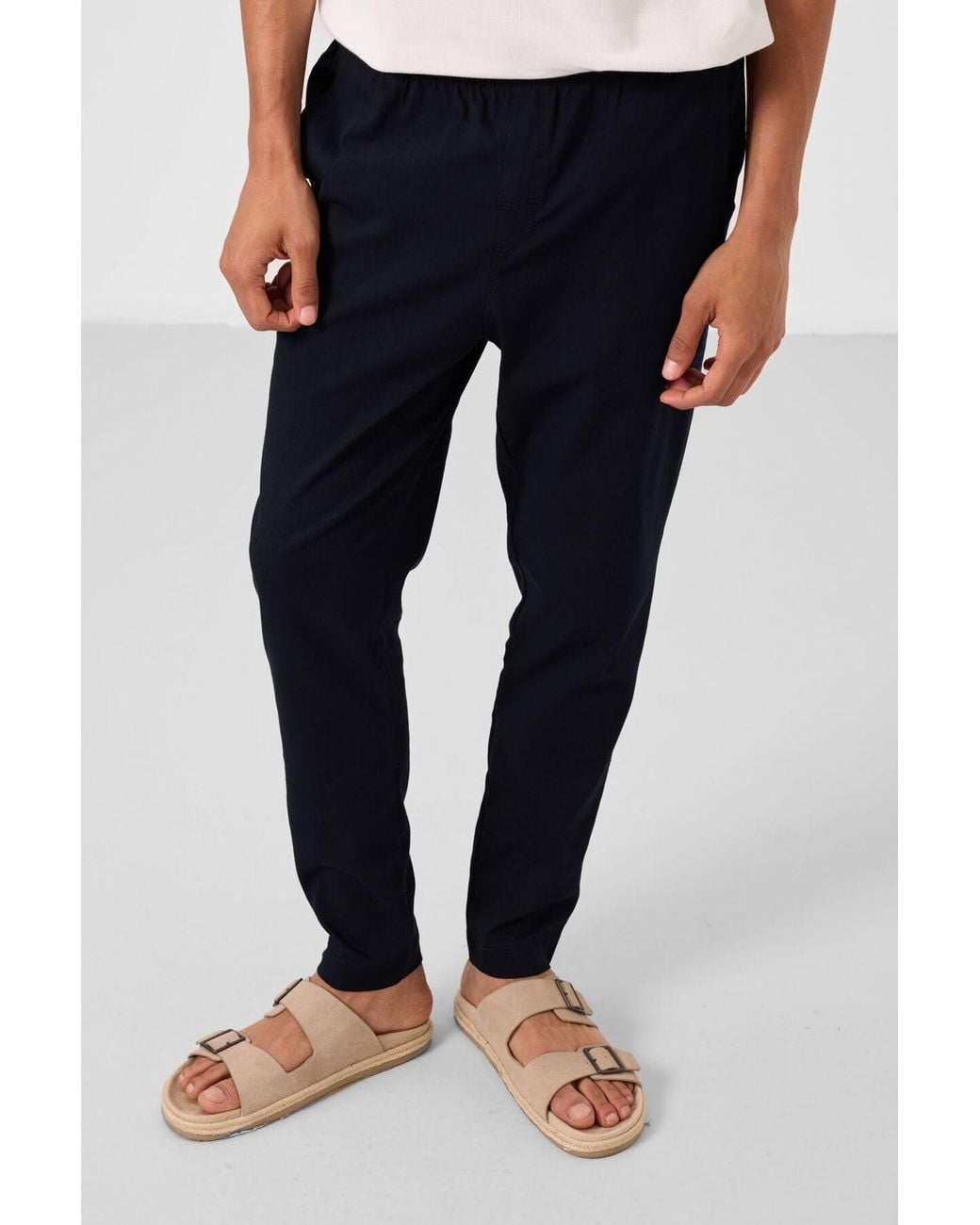TOMMY LIFE White Straight-Leg Gabardine Chinos for men