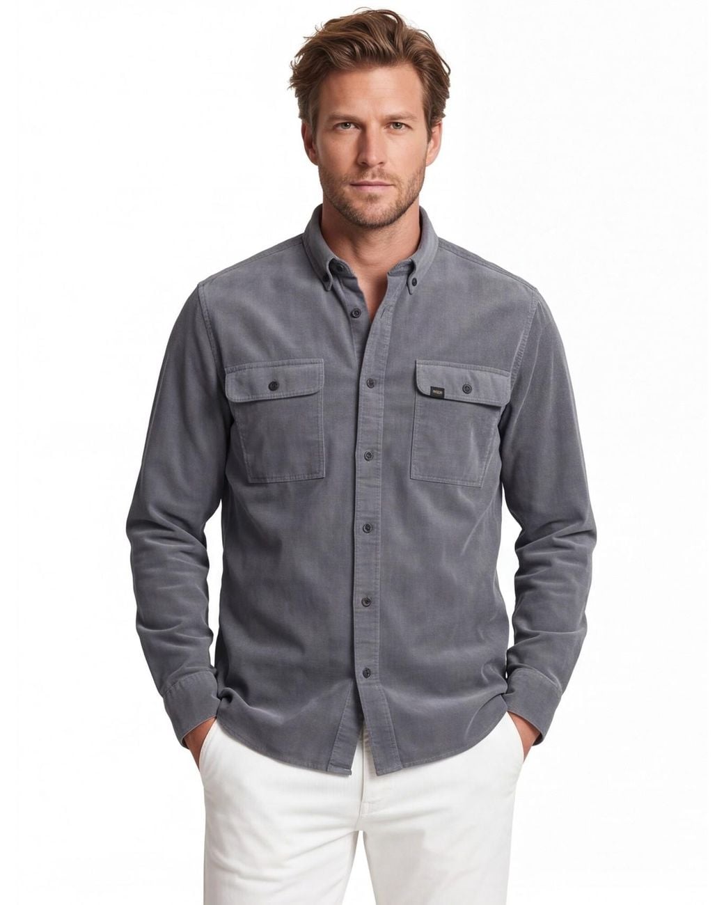 Camel Active Overshirt Geprint in het Gray voor heren