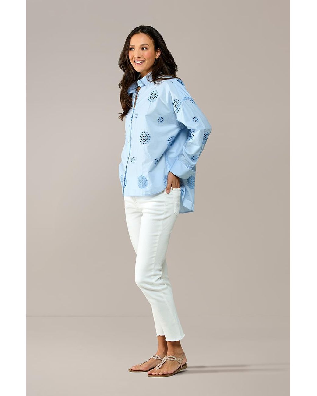 Mart Visser Caroline Tensen Notthingham Blouse Licht Blauw in het Blue