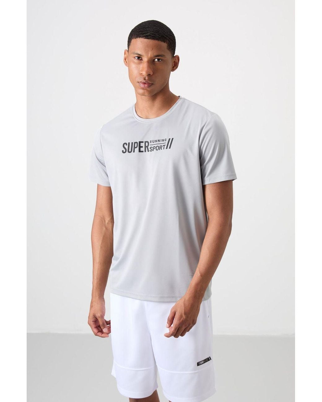TOMMY LIFE White Printed Crew Neck T-Shirt for men