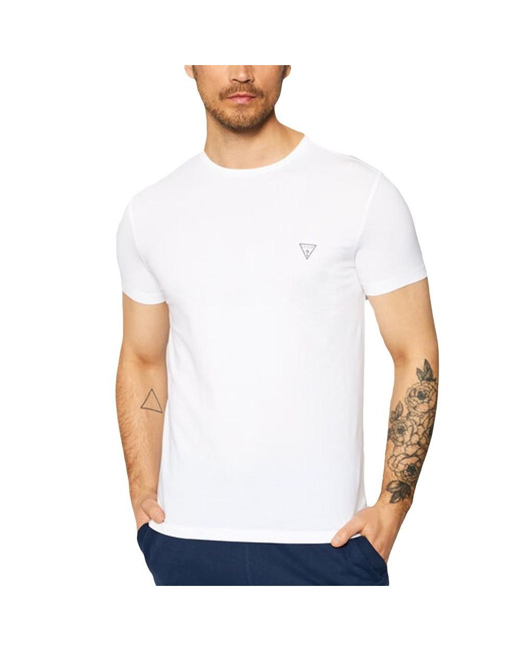Guess T-Shirts Met Korte Mouwen En Ronde Hals Voor in het White voor heren
