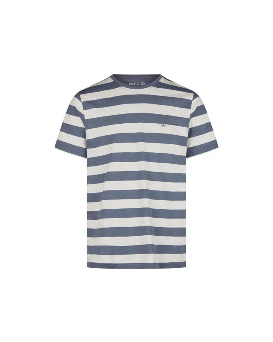 Phil & Co. Berlin Shortama Korte Pyjama Set Palm Gestreept in het Blue voor heren