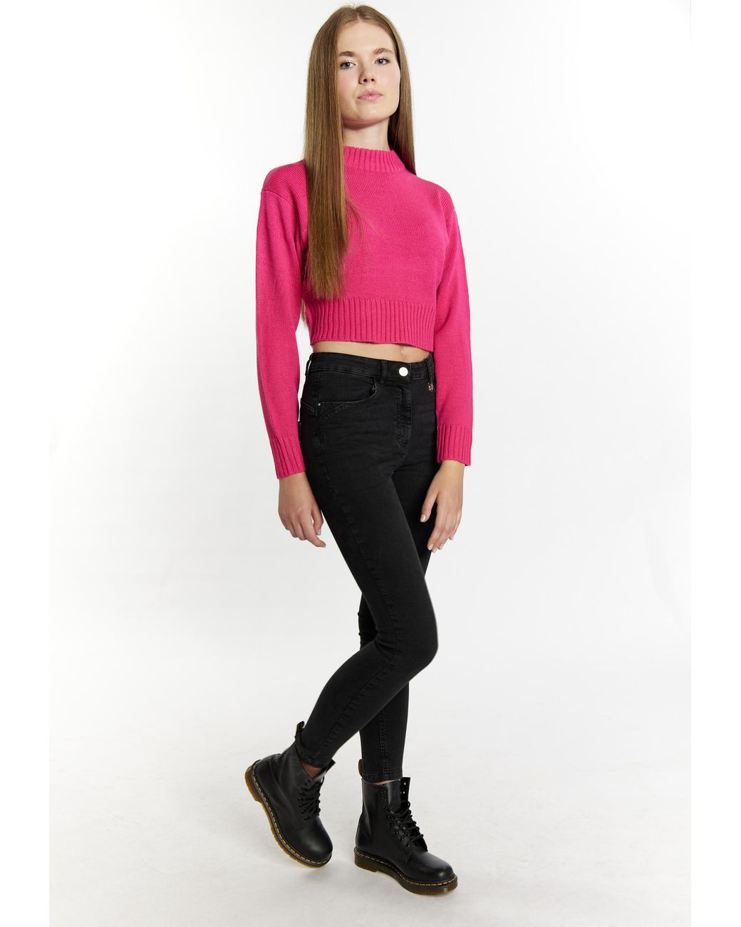 myMo Pink Kurzer Pullover Damen