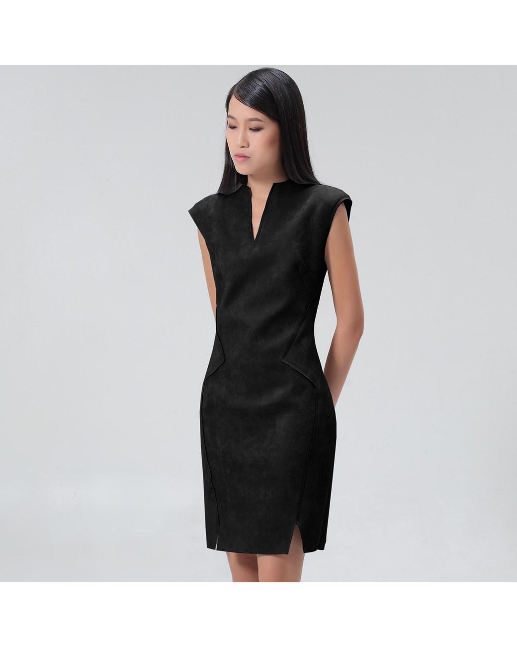 Smart & Joy Suede Kleermakersjurk in het Black