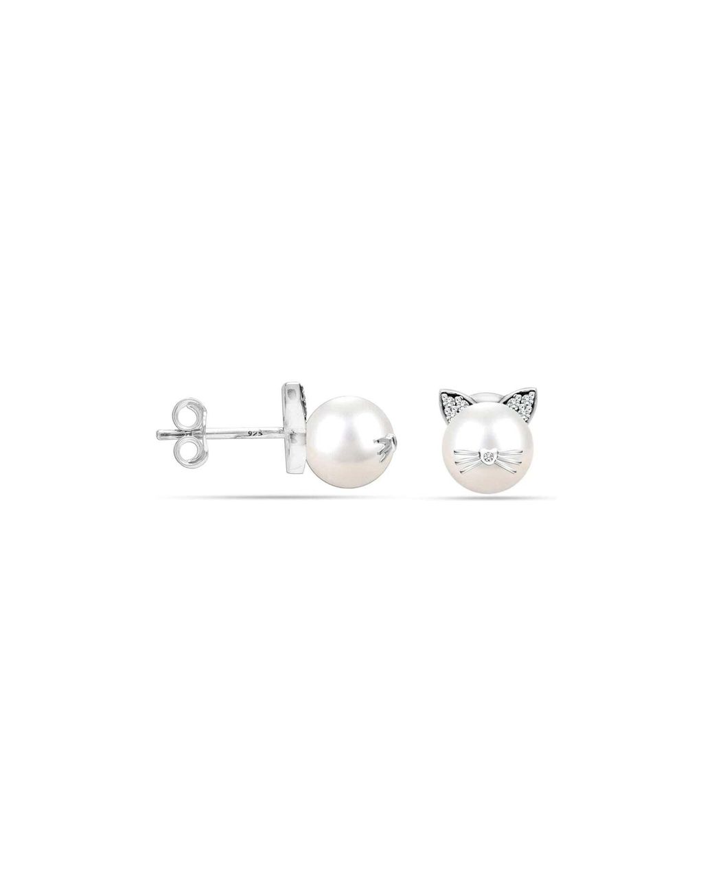 Bibei Metallic Cat Pearl Earrings