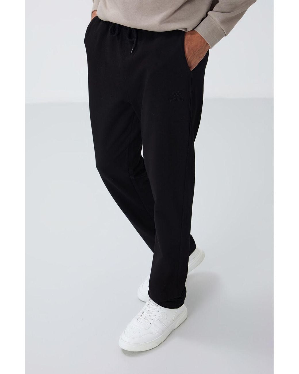 TOMMY LIFE Gray Regular-Fit Cotton Blend Sweatpants for men