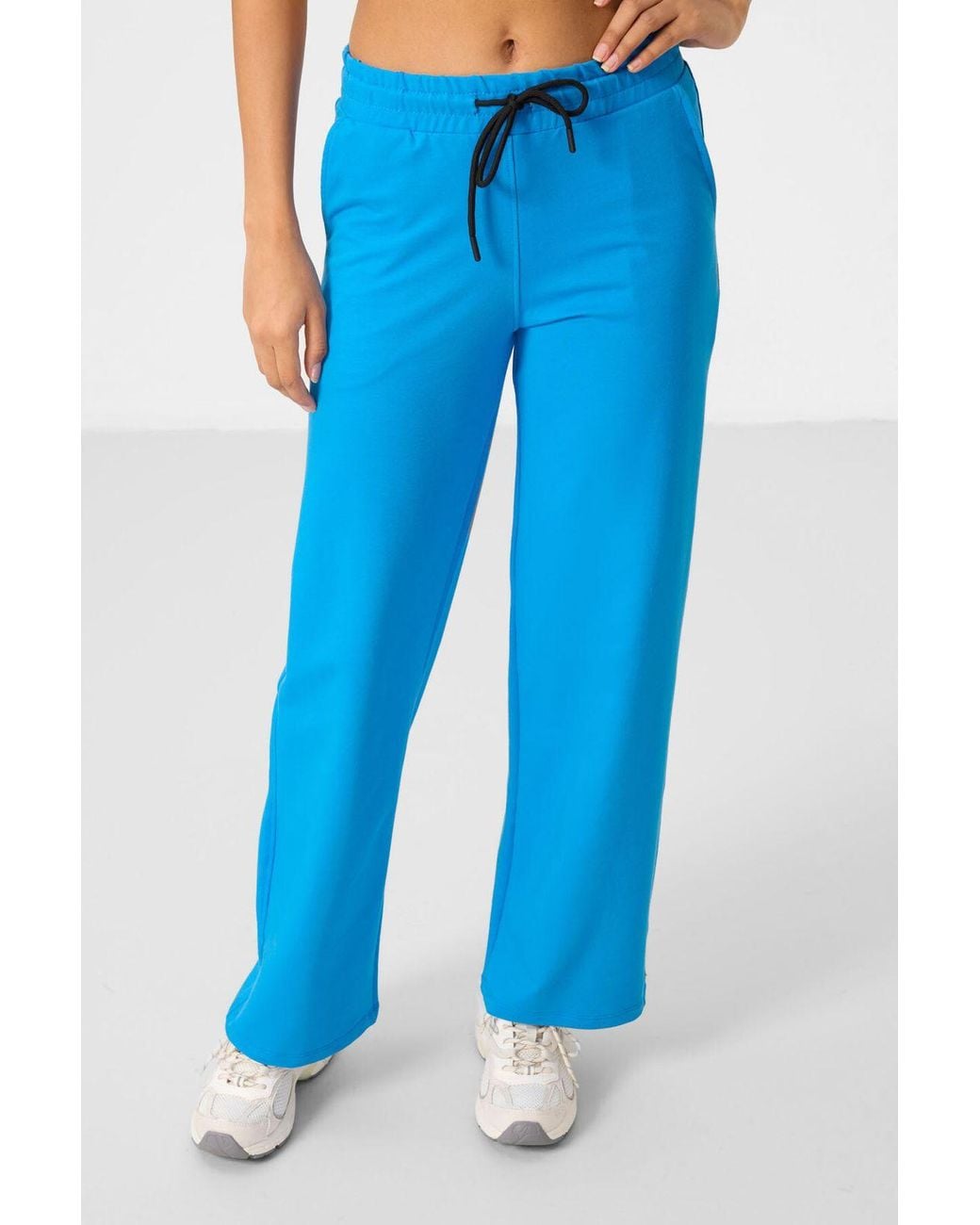 TOMMY LIFE Blue Cotton Blend Sweatshirt And Wide-Leg Pants Set