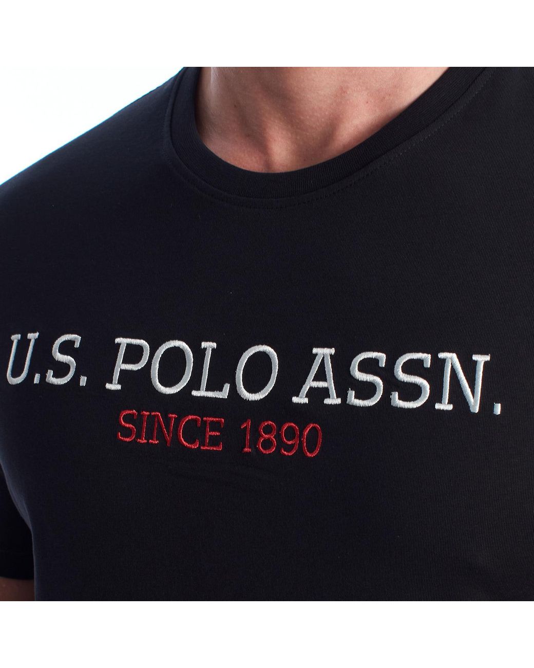 U.S. POLO ASSN. Black Cotton Short Sleeve T-Shirt Us42154022 for men