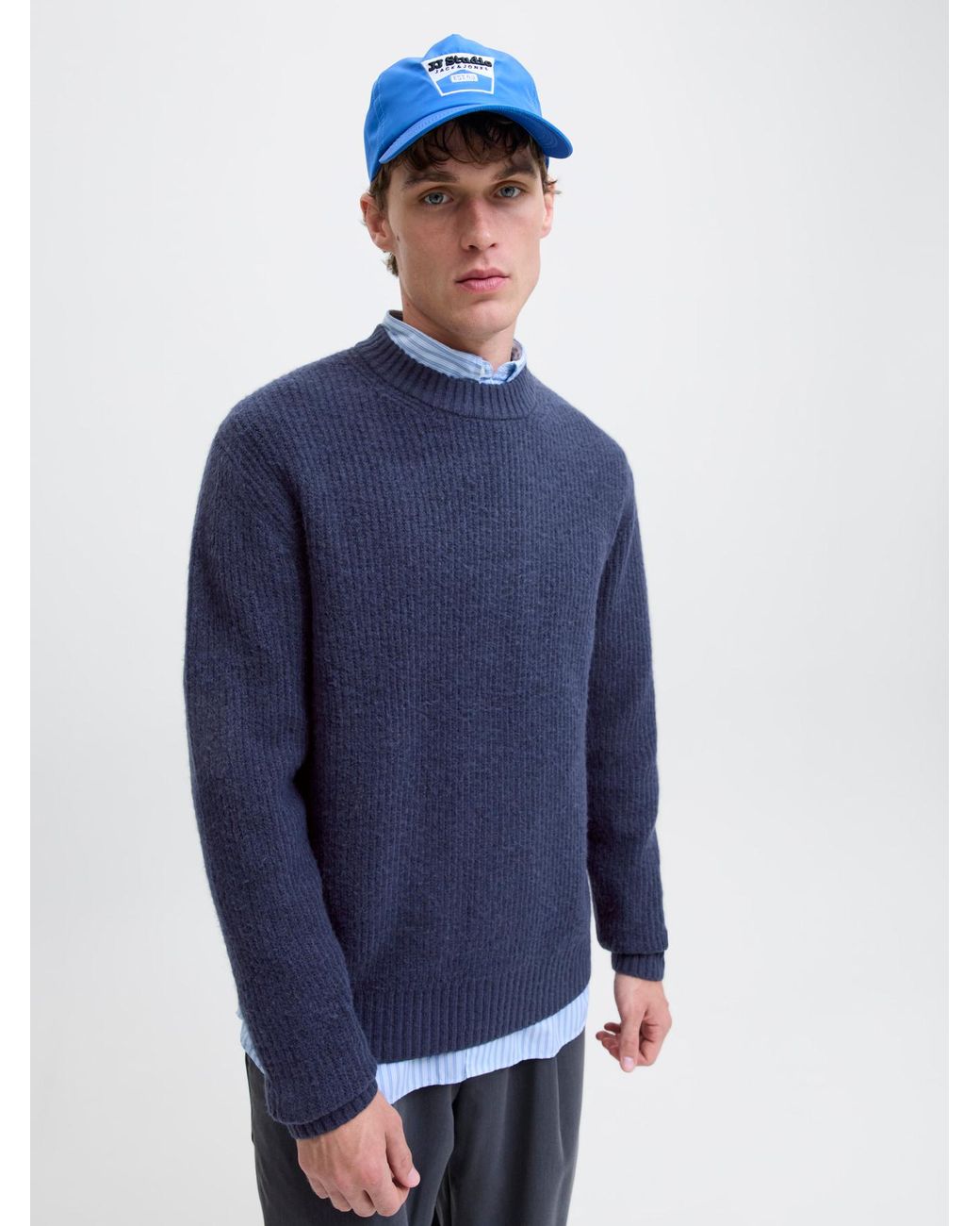 Jack & Jones Trui York Ollie Knit Crew Neck in het Blue voor heren