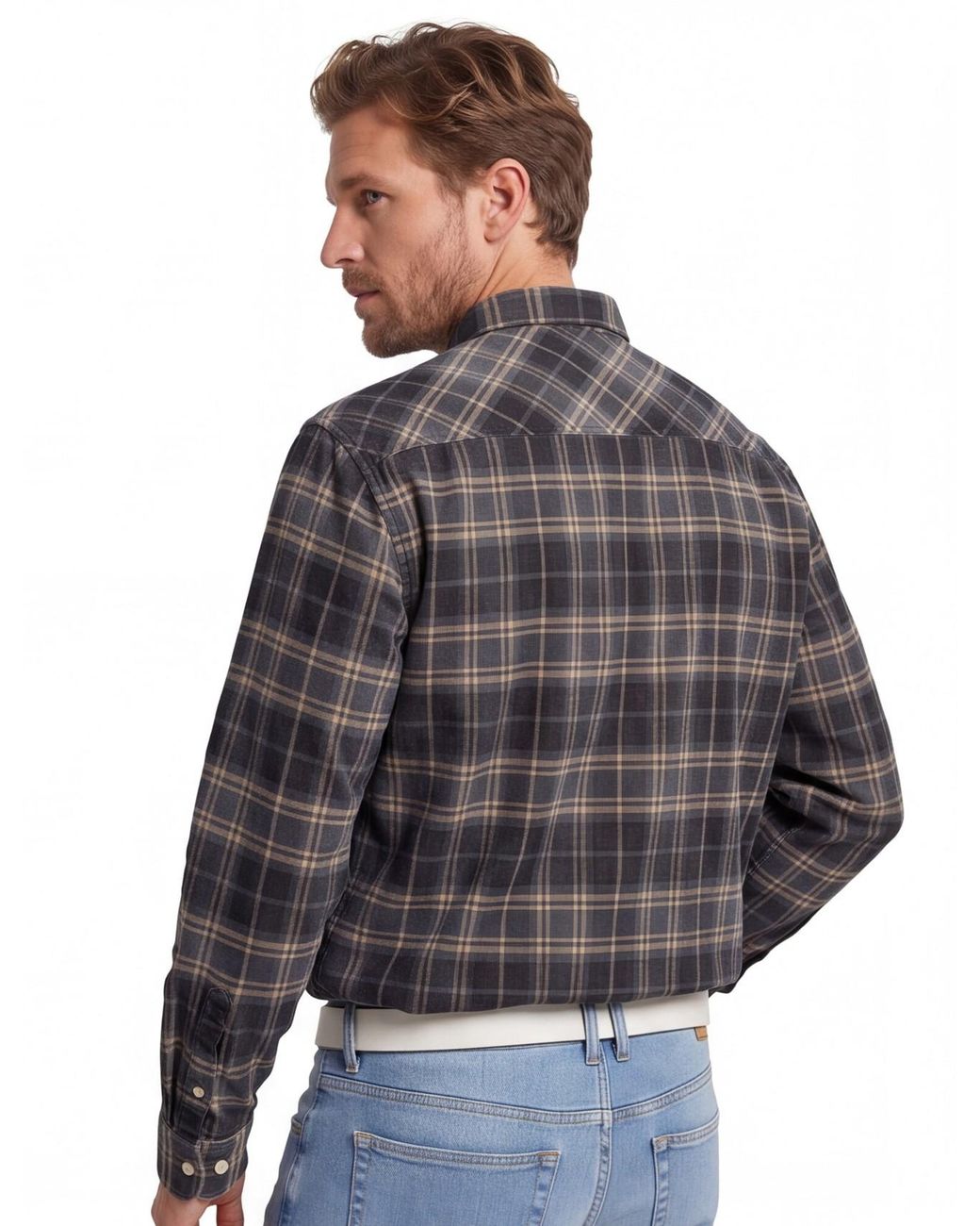Camel Active Overhemd Geruit Wijde Fit in het Gray voor heren