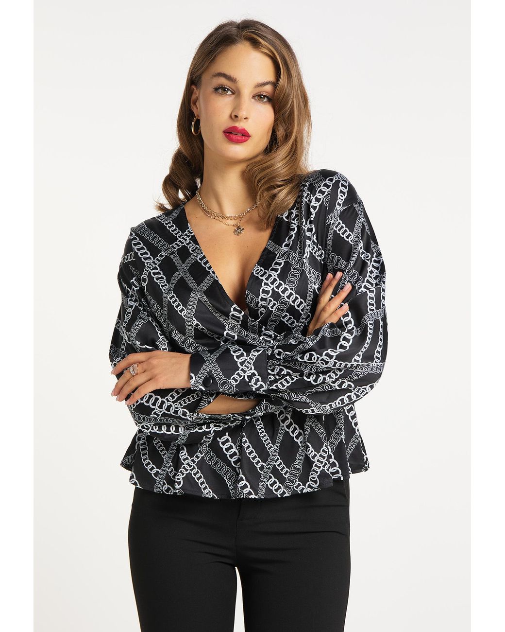 faina Blouse Tassia in het Gray
