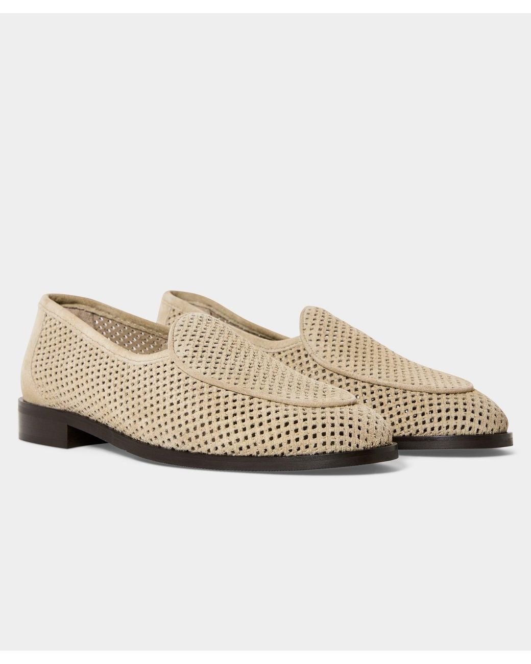 Jacques Soloviere Natural Suede Fishnet Loafer for men