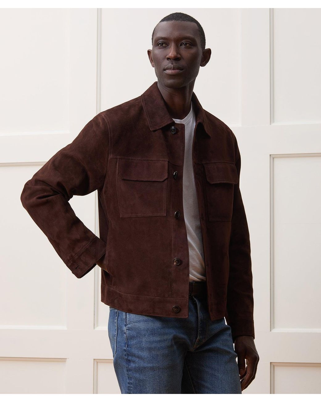 Todd Snyder Italian Suede Worker Jacket in Brown for Men | Lyst