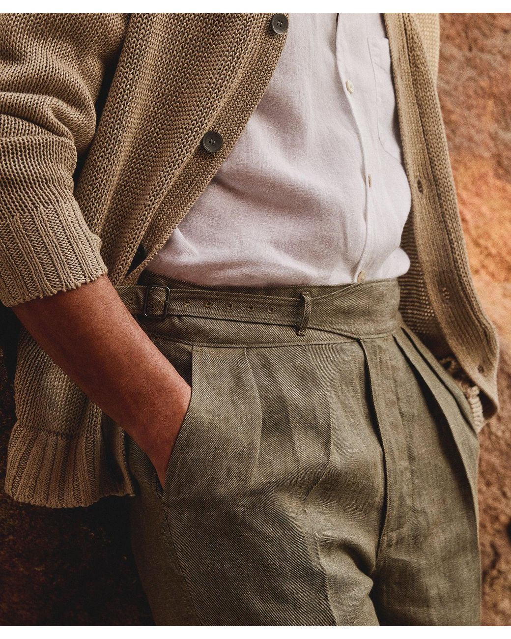 Todd Snyder Italian Linen Gurkha Trouser in Green for Men | Lyst