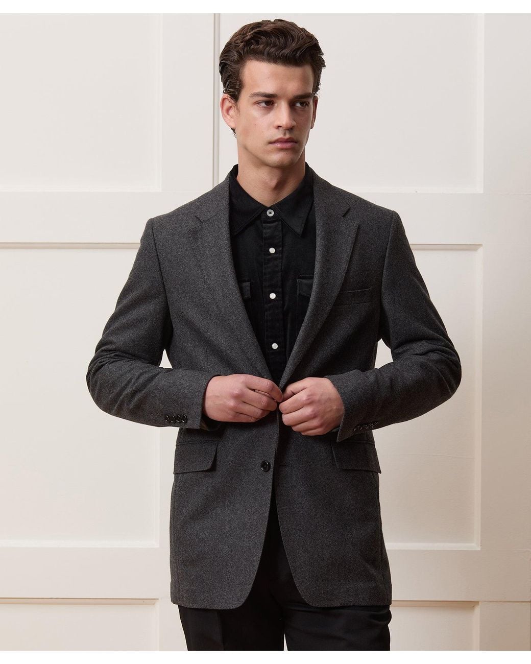 Todd Snyder Black Italian Flannel Sport Coat for men