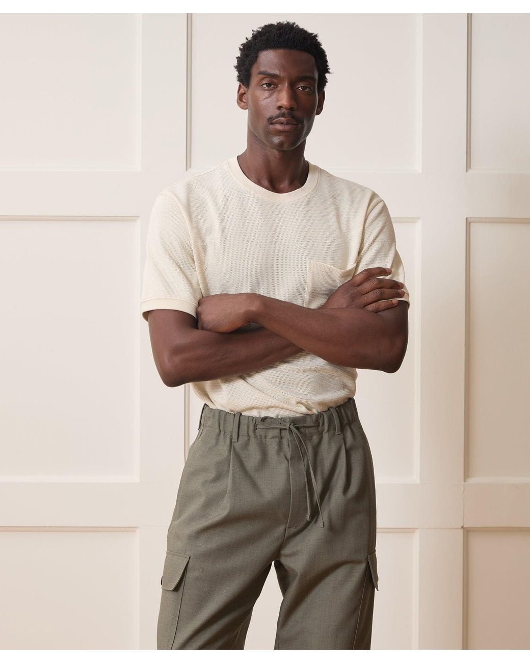 Todd Snyder Natural Mesh Tee for men