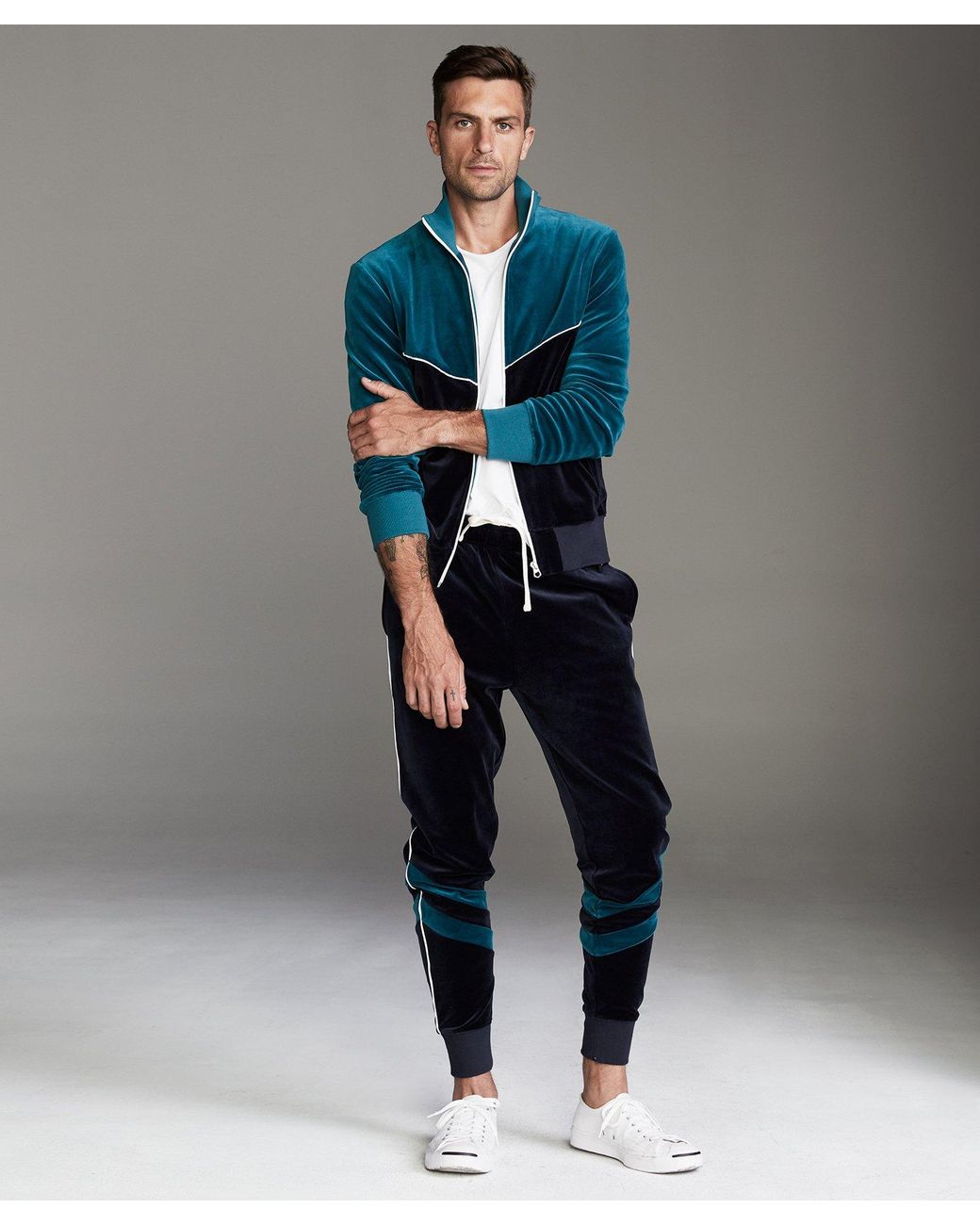 todd snyder x champion italian wool houndstooth track jacket and italian wool houndstooth sweatpant