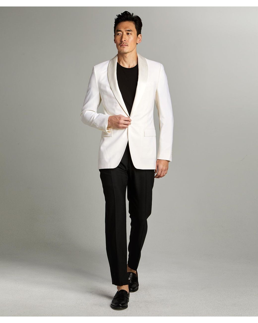 ivory dinner jacket shawl collar