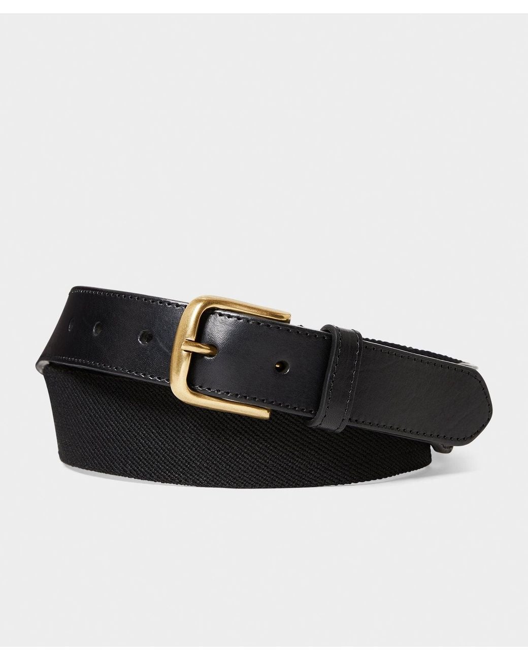 Todd Snyder Black Italian Webbed Cotton Belt for men