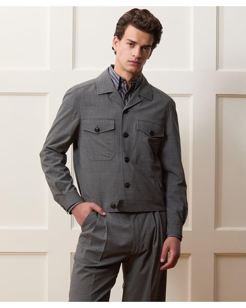 Todd Snyder Tropical Wool Eisenhower Jacket in Black for Men | Lyst