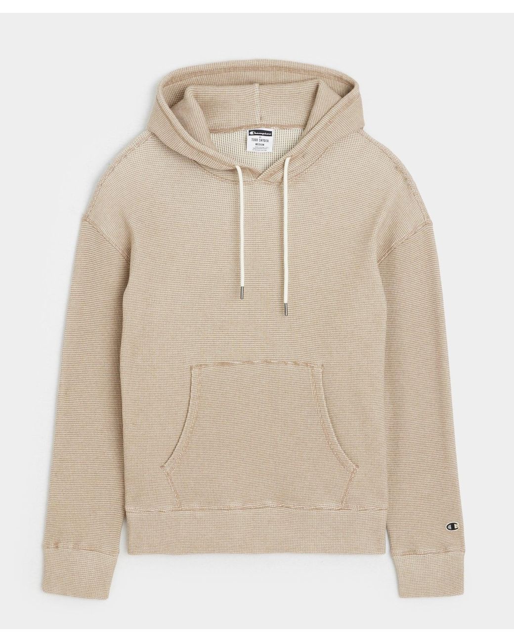 Todd Snyder Champion Relaxed Waffle Hoodie in Natural for Men | Lyst