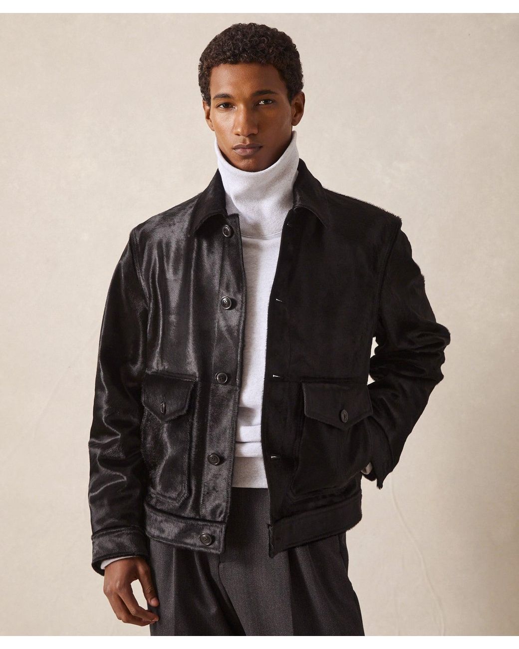 Todd Snyder Italian Calf Hair Jacket in Black for Men | Lyst