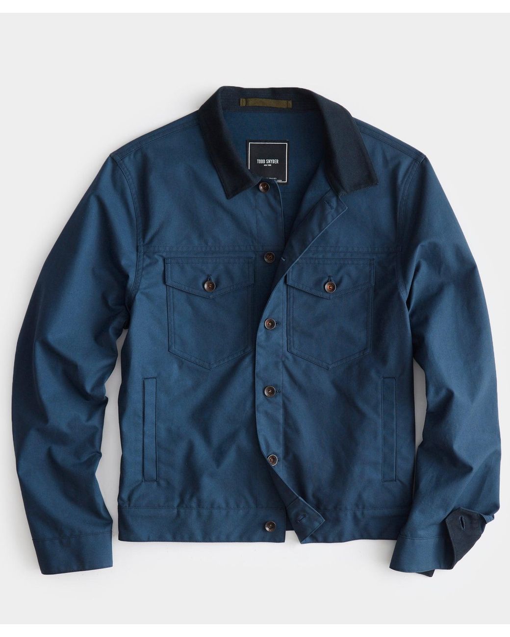 Todd Snyder English Waxed Dylan Jacket in Blue for Men | Lyst