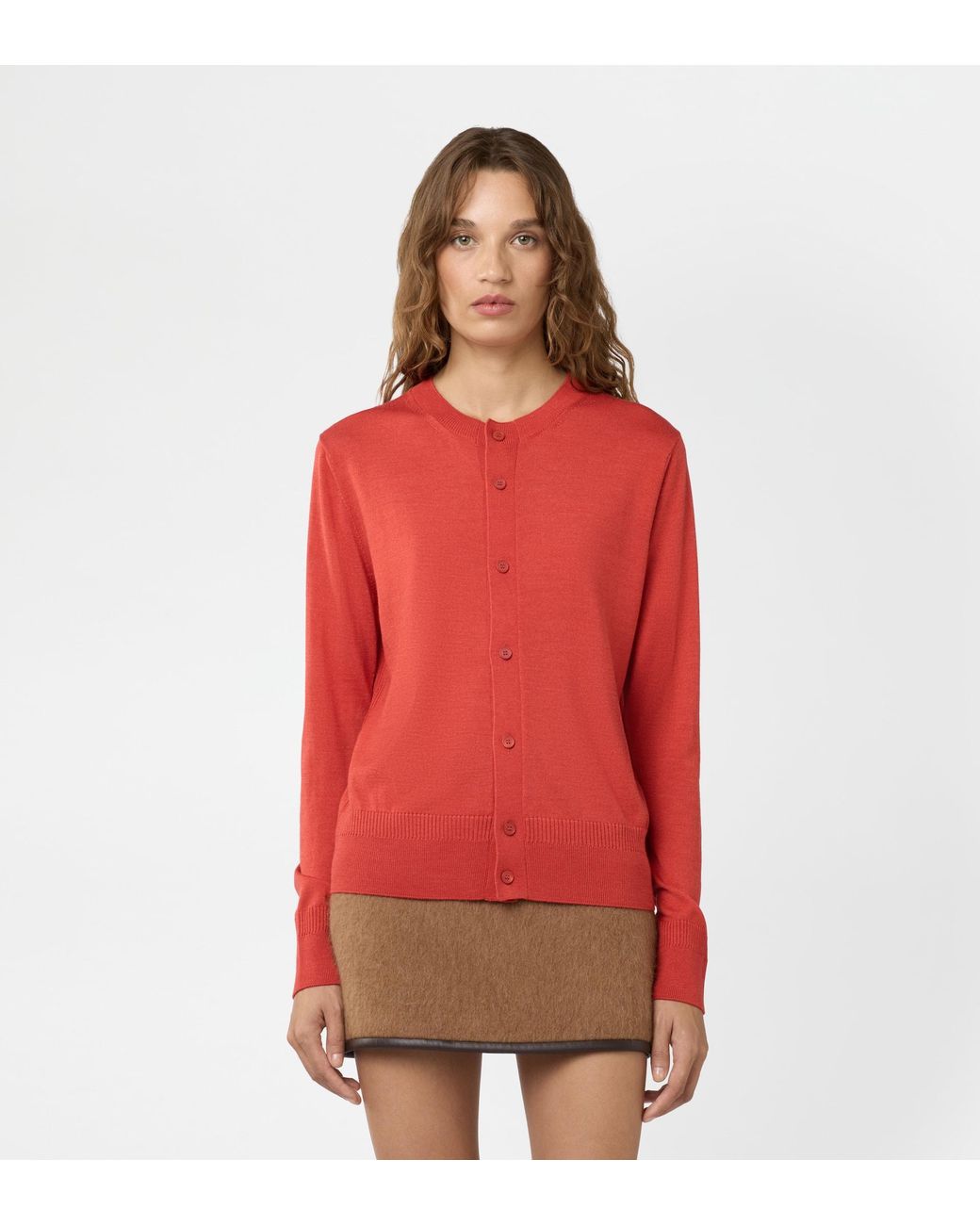 Tod's Red Silk Blend Cardigan
