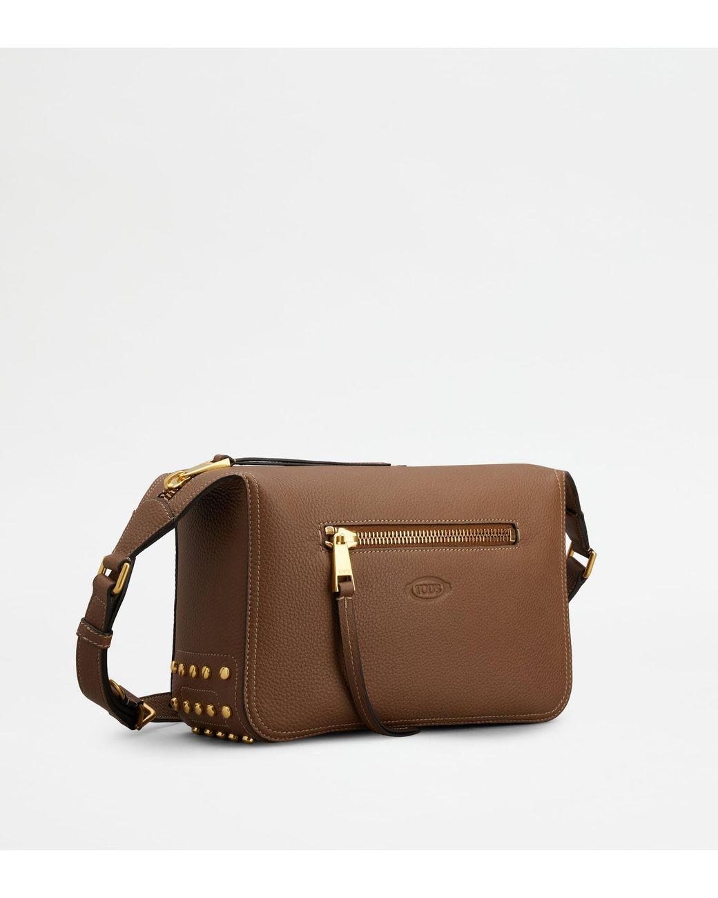 Tod's Brown Metal Dots Shoulder Bag