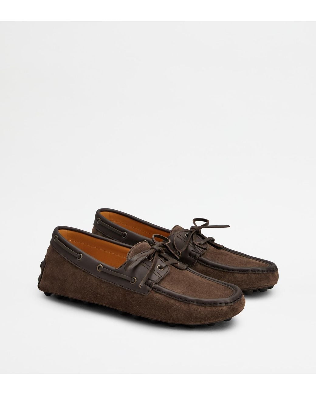 Tod's Brown Boat Gommino Bubble Loafers for men