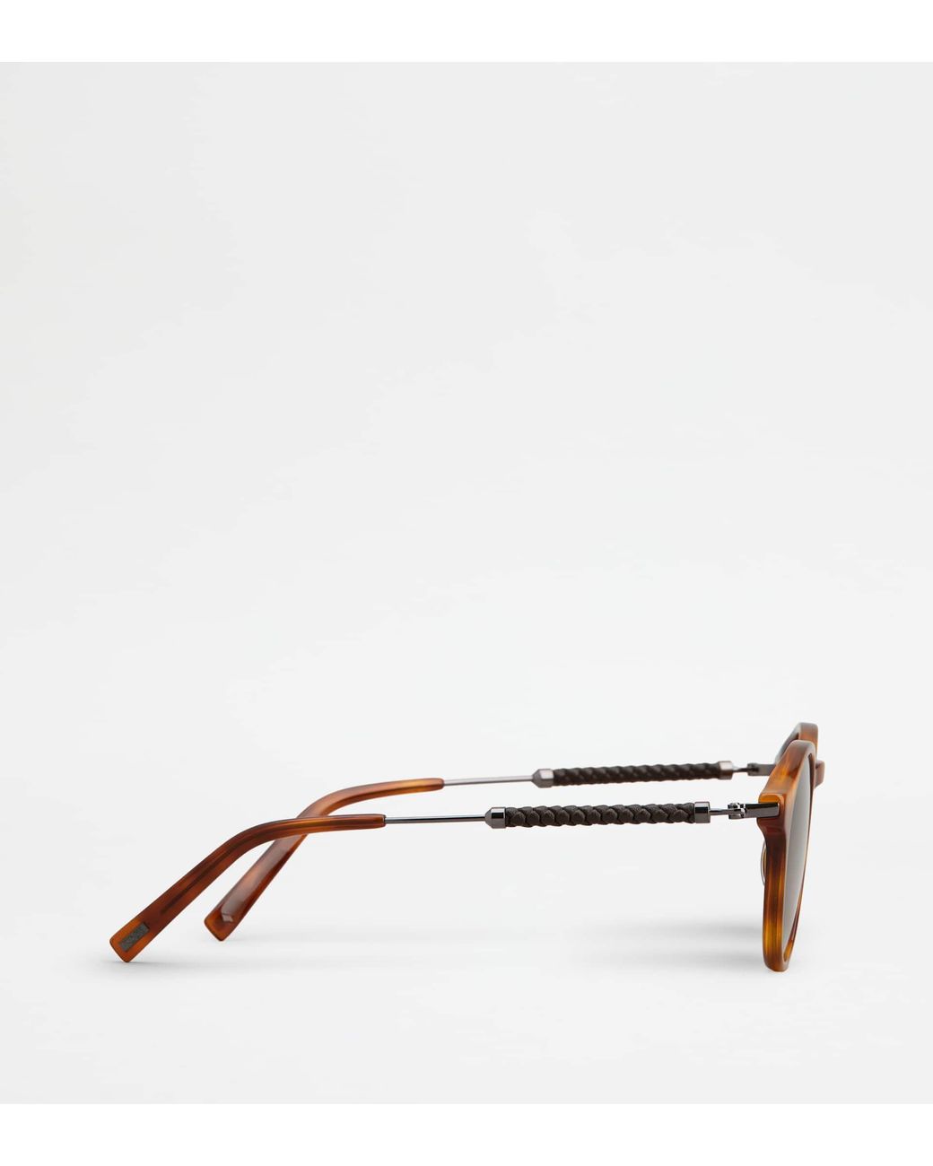 Tod's Brown Rounded Sunglasses With Temples for men