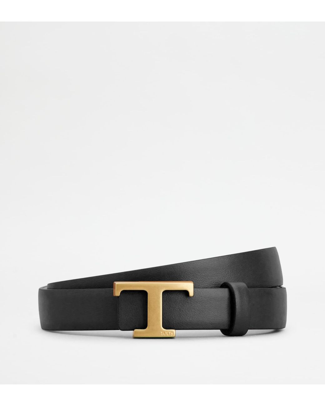Tod's Black T Timeless Reversible Belt In Leather
