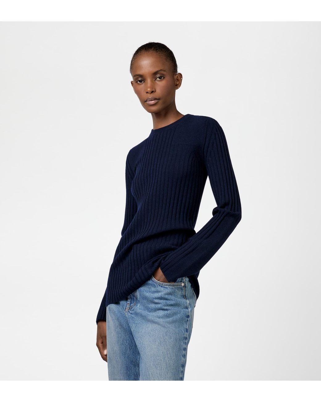 Tod's Blue Cashmere Blend Round-Neck Pullover