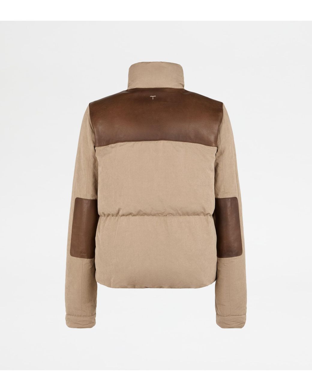 Tod's Natural Padded Bomber Jacket With Leather Inserts