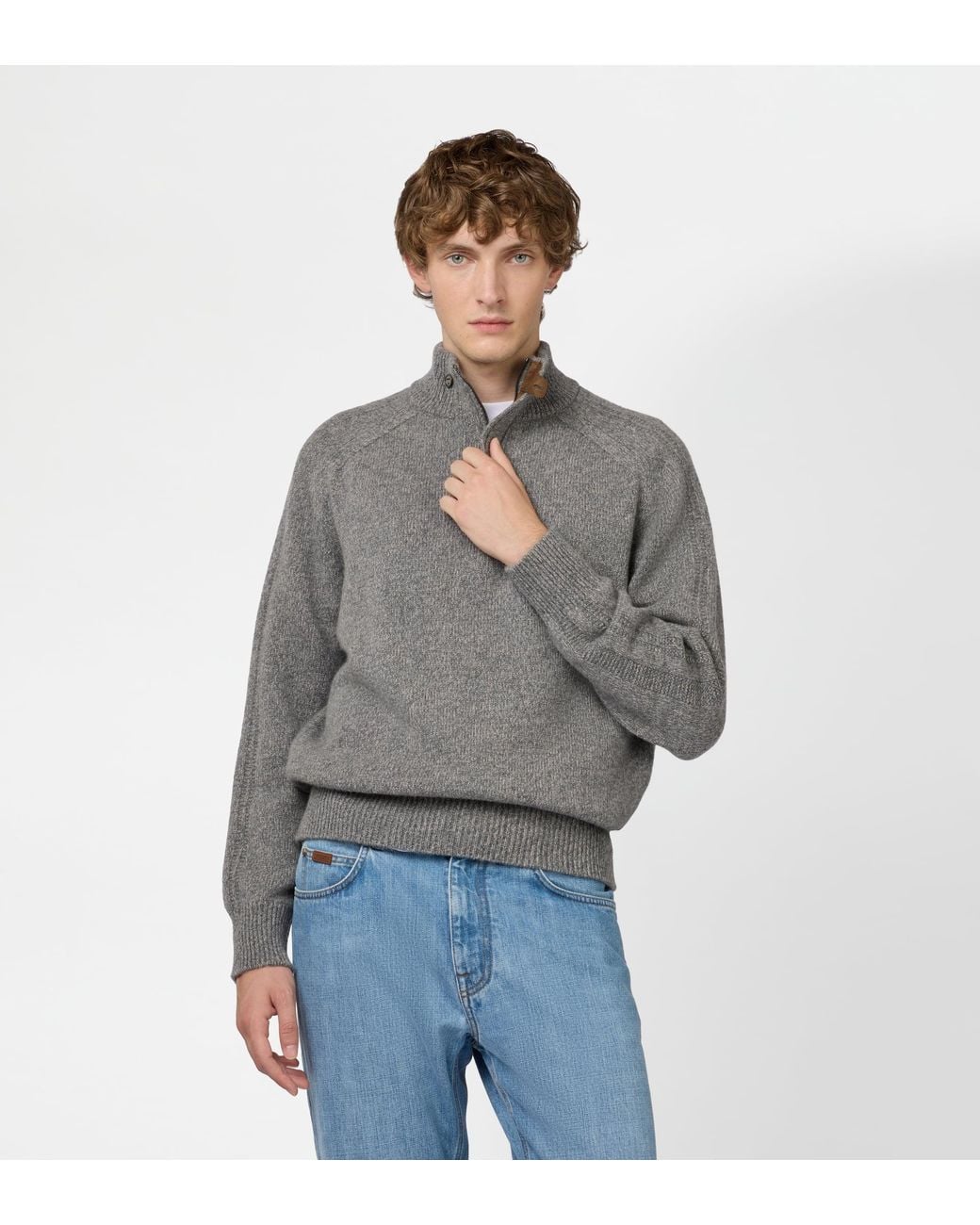 Tod's Gray Half Zip Pullover for men