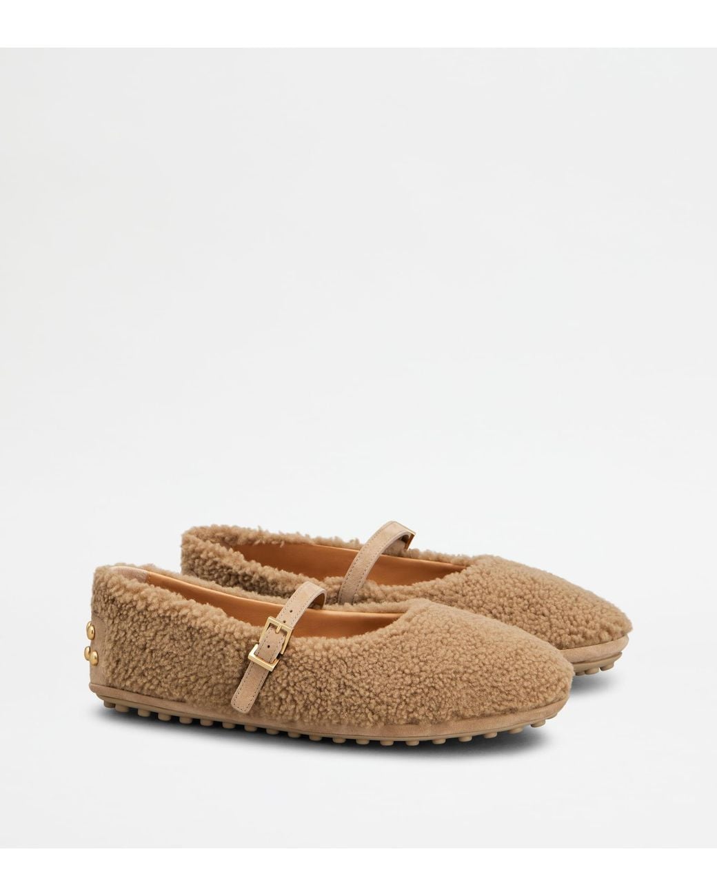 Tod's Natural Metal Dots Ballerinas