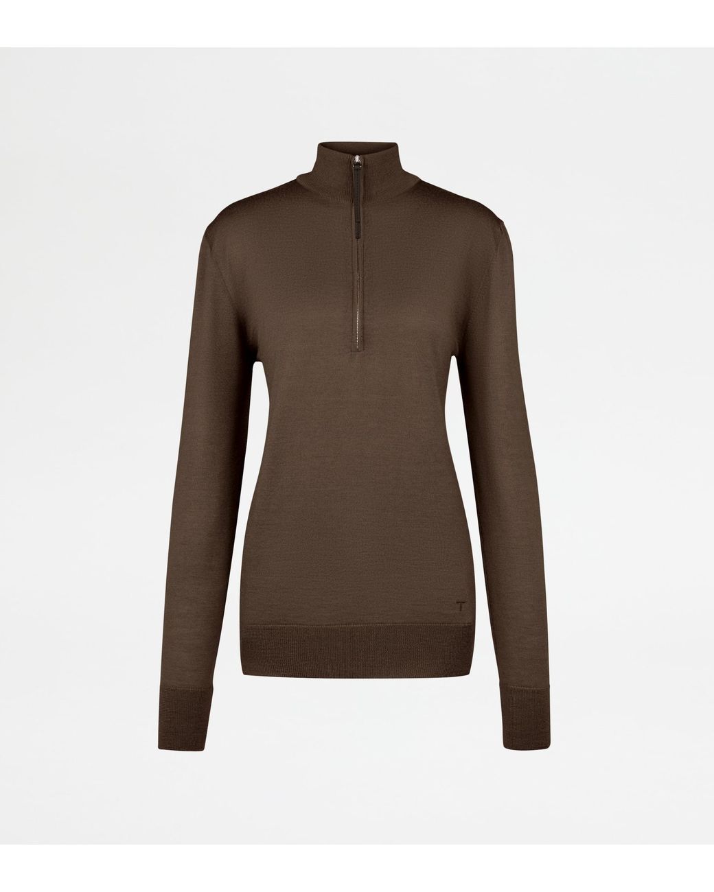 Tod's Brown Half Zip Jumper