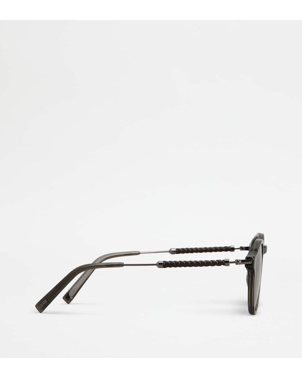 Tod's Gray Rounded Sunglasses With Temples for men