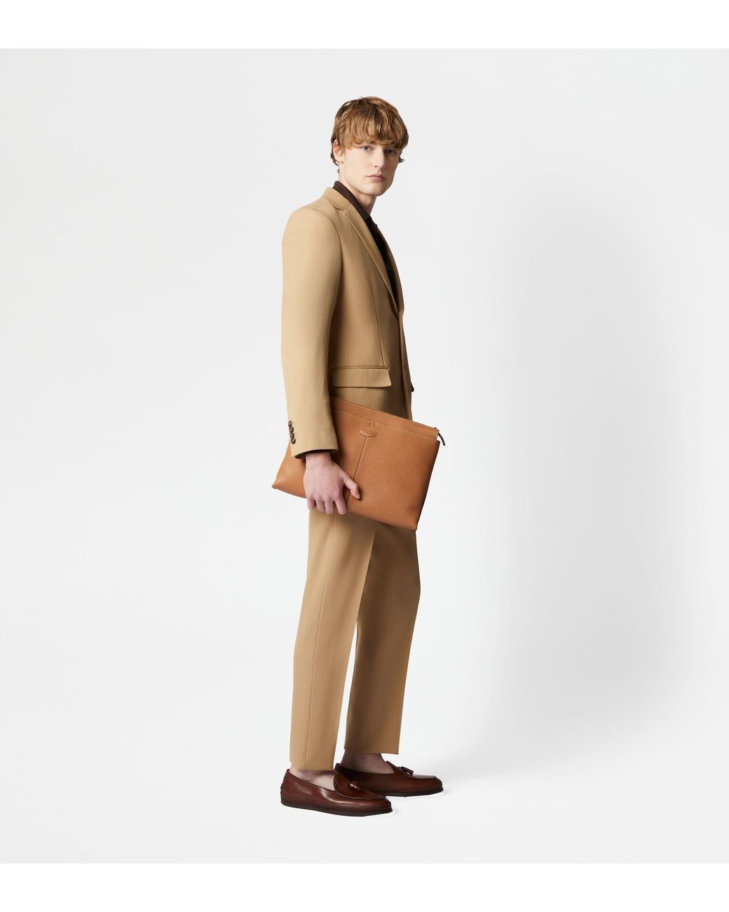 Tod's Brown Document Holder Pouch for men