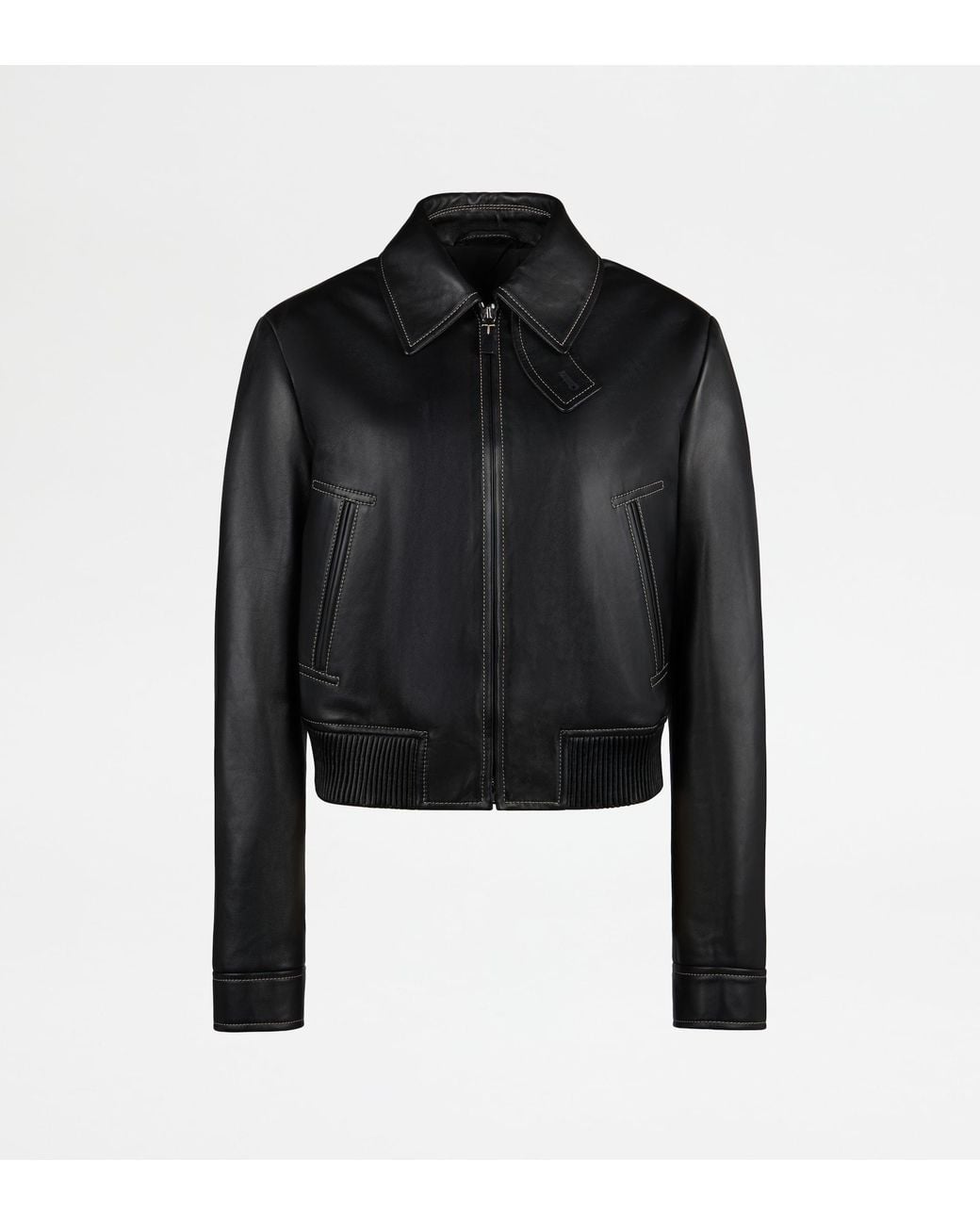 Tod's Black Cropped Bomber Jacket
