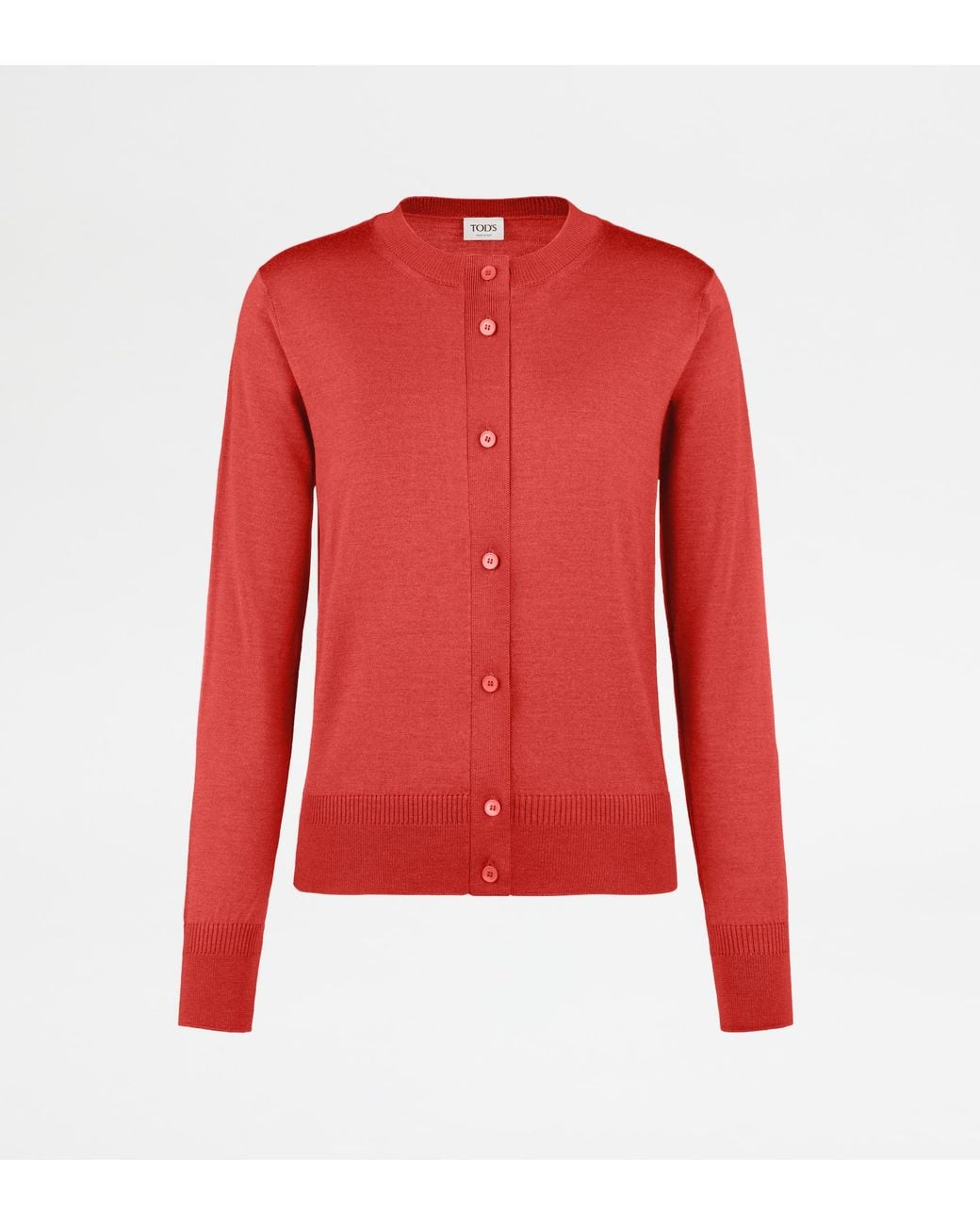 Tod's Red Silk Blend Cardigan