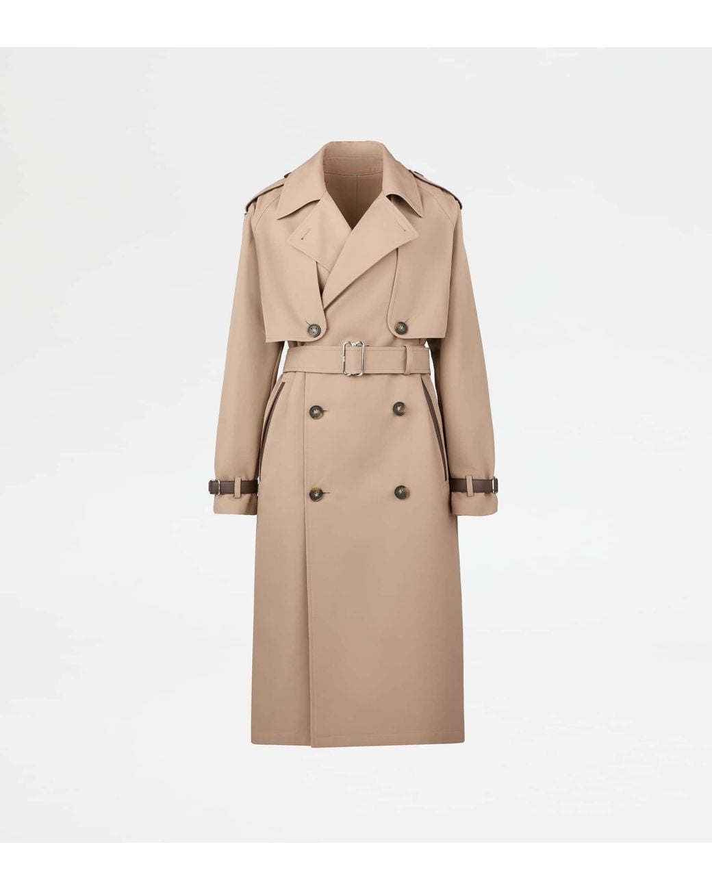 Tod's Natural Trench Coat With Removable Cape