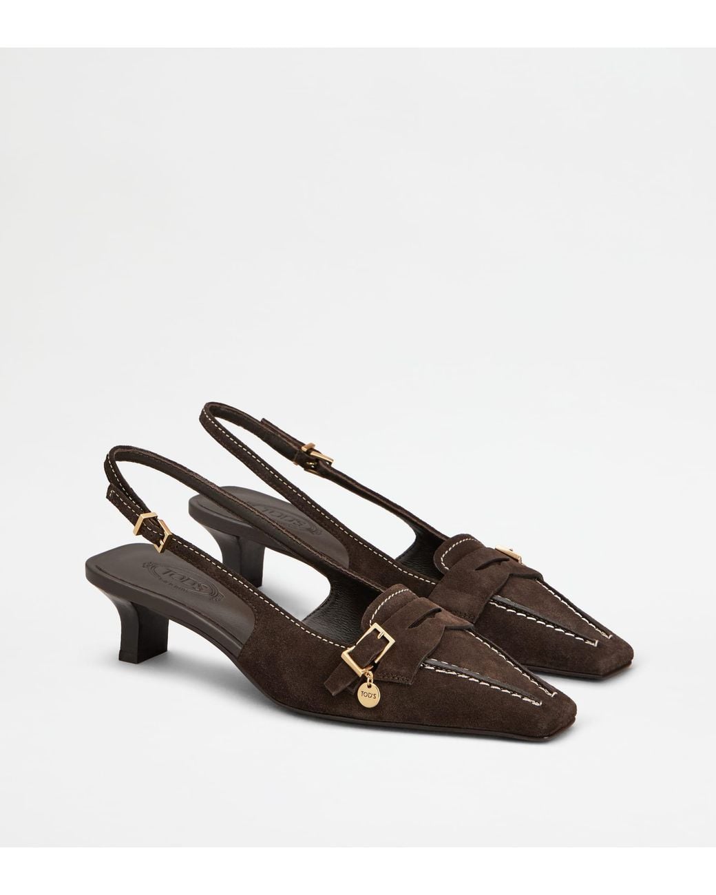 Tod's Brown Slingback Pumps