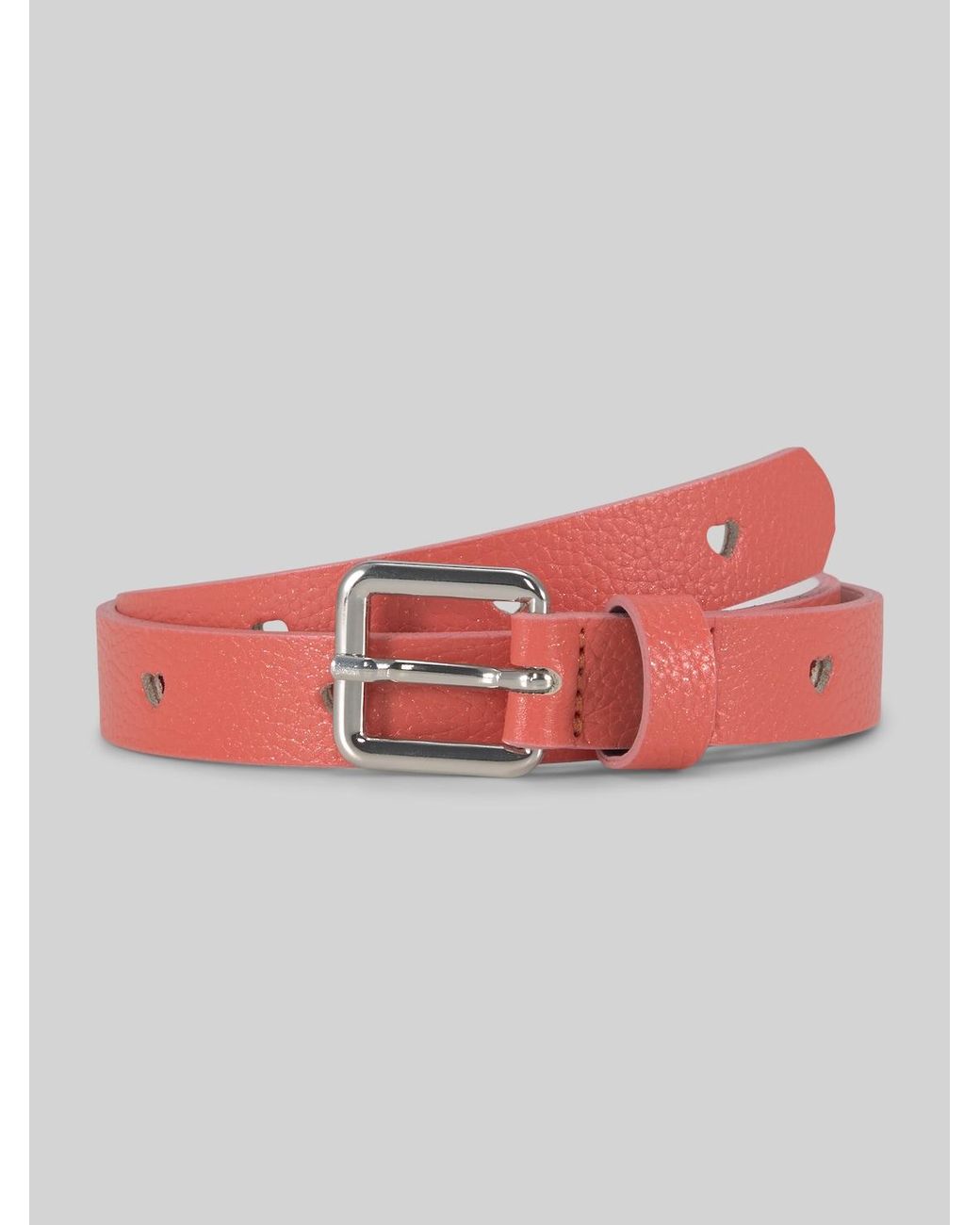 Tom Tailor Pink Glitzer Ledergürtel mit Herzmuster