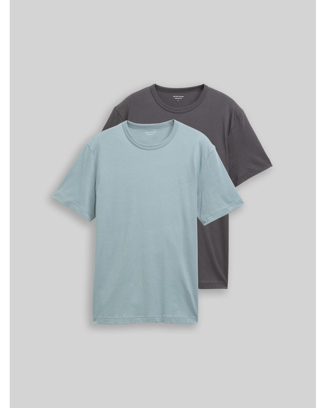 Tom Tailor T-Shirts aus Baumwolle mit Logo-Print im 2er-Pack in Blue für Herren