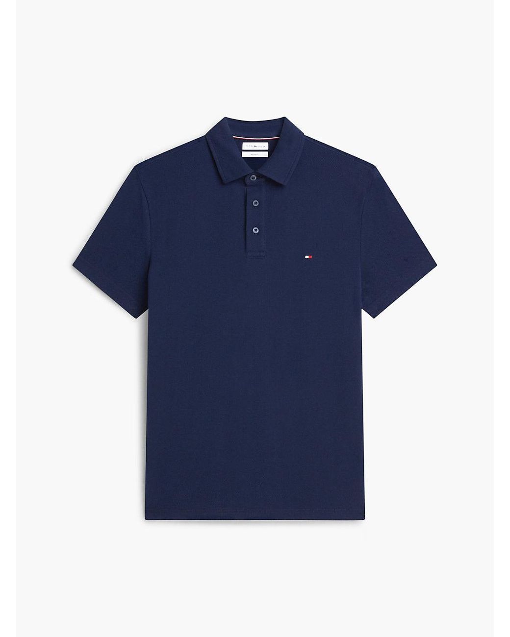 Tommy Hilfiger Blue Regular Fit Mesh Jersey Polo Shirt for men