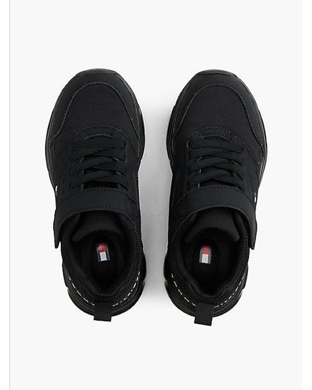 Tommy Hilfiger Black Tonal Hook And Loop Ripstop Trainers